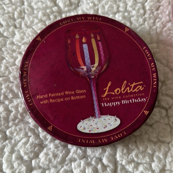 Lolita hand painted wine glass in “Happy Birthday” design, original packaging - Picture 3 of 8